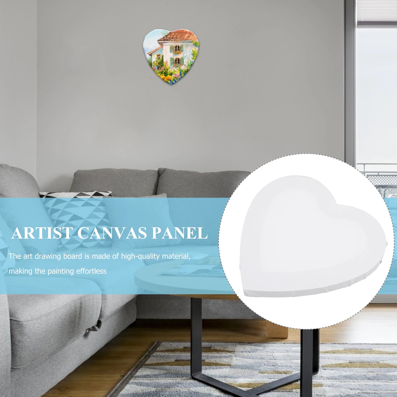 1pc Blank Painting Frame Heart Shape Diy Art Stretcher Boards Lightweight Canvas For Oil Acrylic Gouache Tempera Art Supplies