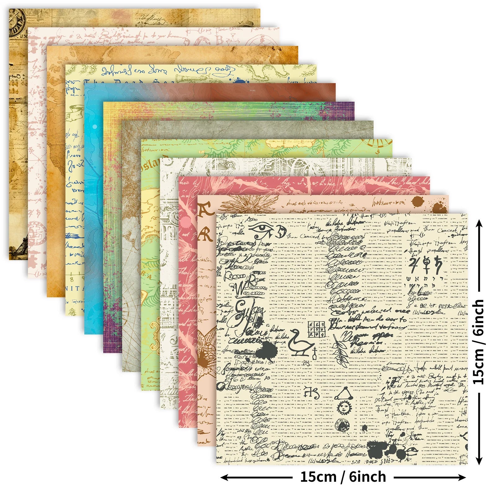 12 Sheet Scrapbooking Paper 15x15cm,  6x6in Scrapbooking Paper Acid-Free Cardstock Backgrounds Card for DIY Art Craft Decoration
