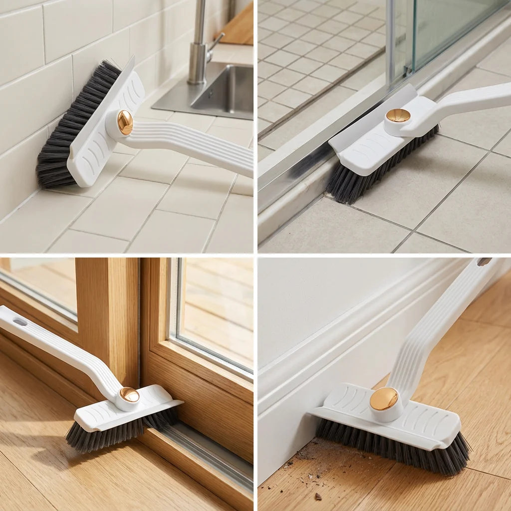 Long Handle Grout Brush, Stiff Bristles for Deep Cleaning, Non-Slip Grip,  Perfect for Bathroom Tile & Kitchen Floor Gaps