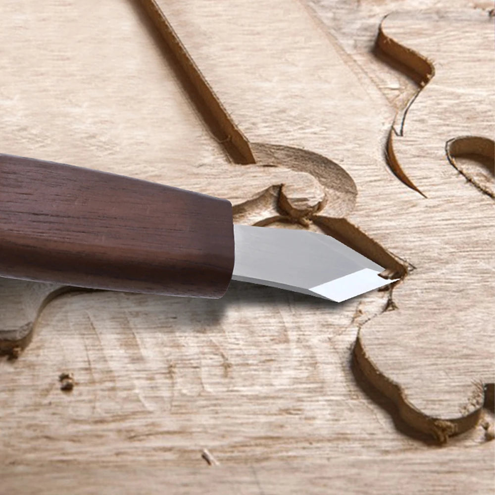 High Carbon Steel Marking Knife with Double Bevel Blade Wooden Handle for Precision Marking and Carving with Protective Sheath