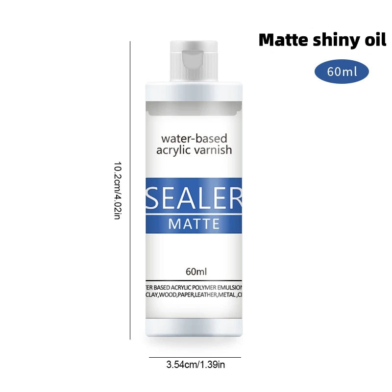 20/60ml Water-based Acrylic Varnish Sealer Glossy Sealer Matte Non-toxic Seal Gloss Oil Quick Drying Sealant Crafts Supplies