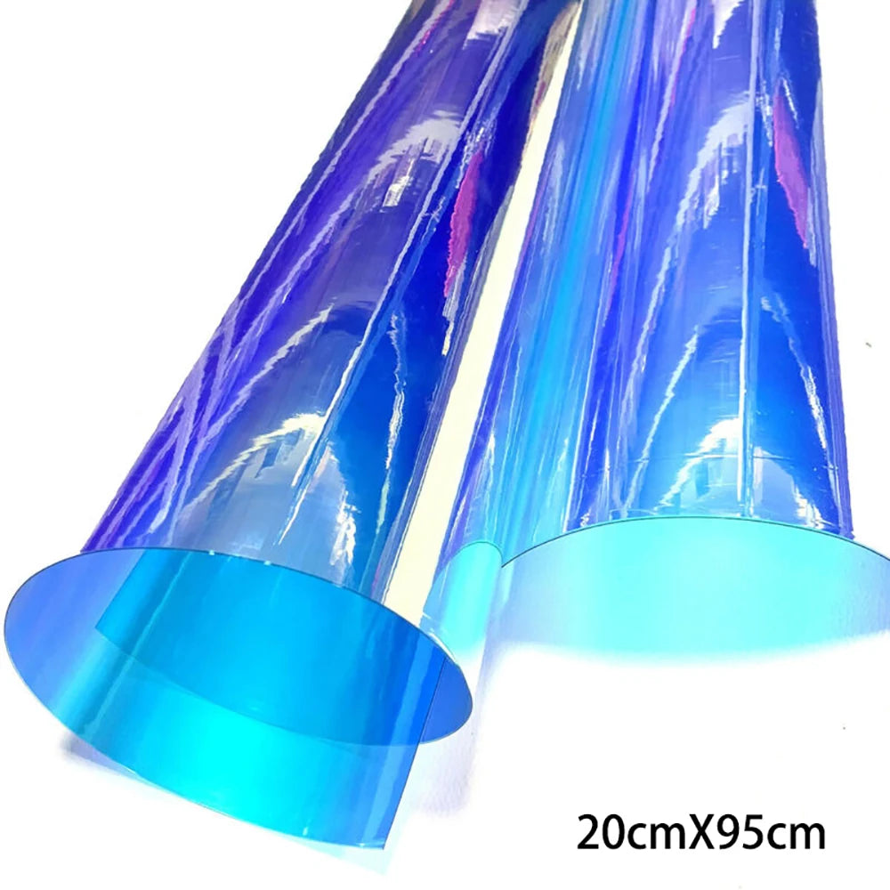 Clear Transparent PVC Holographic DIY Crafts Multicolor Fabric Vinyl Film PVC Fabric Sewing Accessories Handcrafted