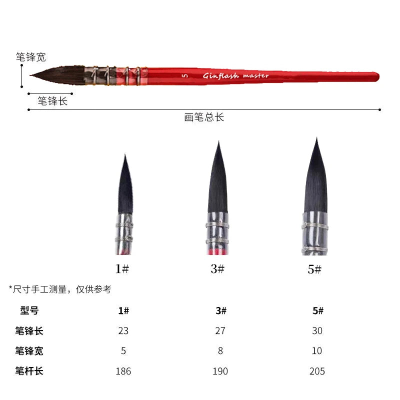 50/90 Color Solid Watercolor Paint Set Glitter Portable Metal Box Watercolor Pigment squirrel hair brush nail art