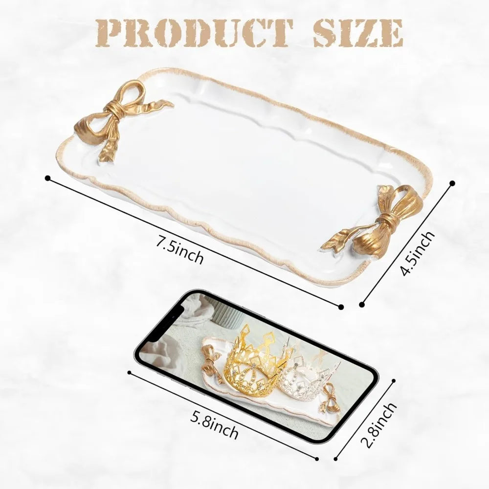 Vintage Decorative Tray Jewelry Tray Towel Tray Storage Tray Rings Necklace Bracelets Earrings Trays Cosmetics Jewelry
