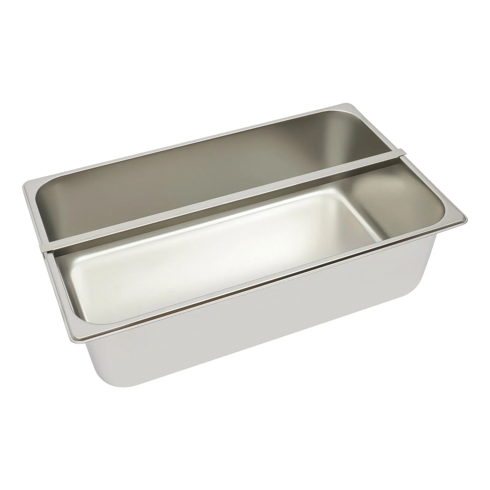 6-Pan Ice Food Serving Display Tray with Clear Roll Top Cover Cold Food Buffet Tray 15 CM Height Countertop Salad Fruit Box
