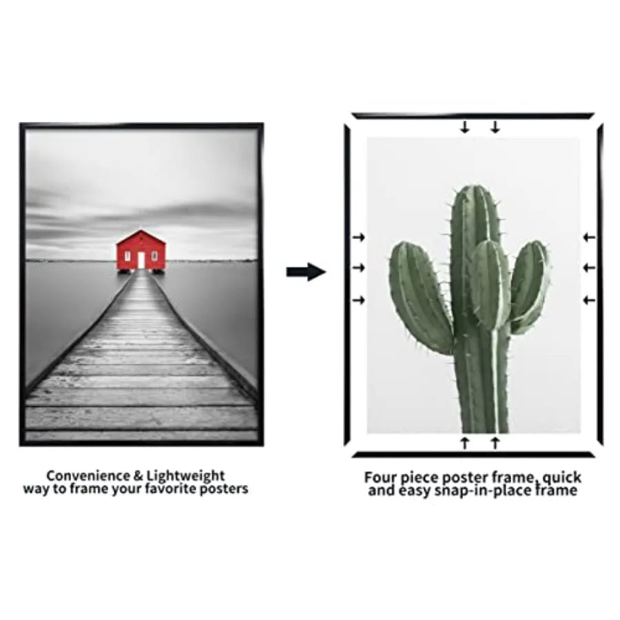 22.375 x 34 Poster Frame 3 Pack Black Picture Frame for Horizontal or Vertical Wall Mounting Sturdy and Scratch-proof