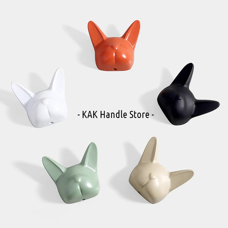KAK Bulldog Design Wall Hanging Hooks Coat Hook Bag Hat Rack Rackers Zinc Alloy Wall Decorations for Kis Hardware Fittings