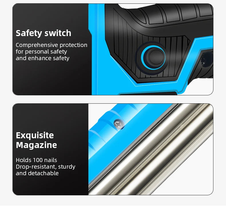 2300W Electric Nailer F30/F25/F20/F15 Electric Straight Staple Nail Gun 220V Woodworking Tool Furniture Tacker Stapler