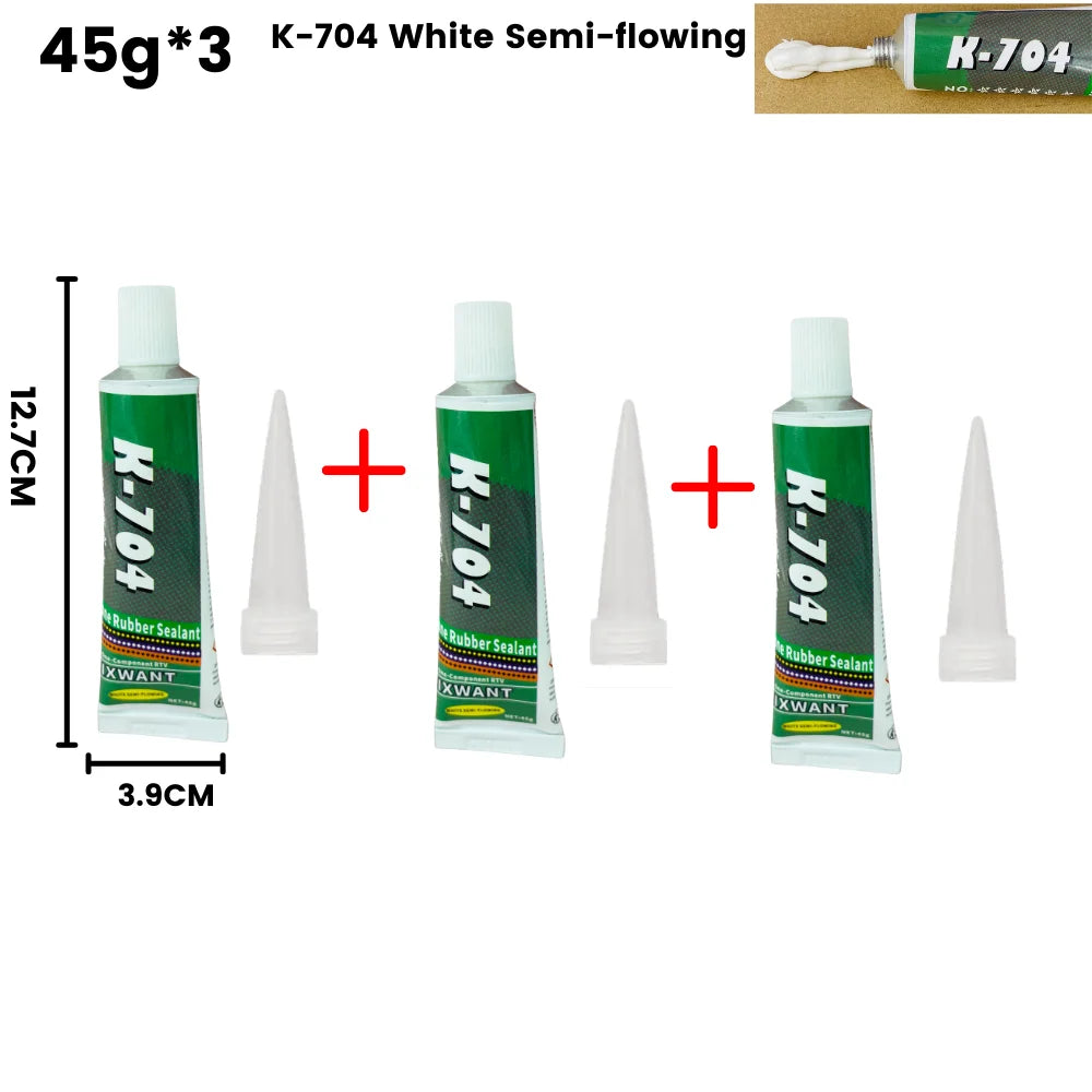 K-703 704 705 706 One-Component RTV Silicone Rubber Sealant Black White Transparent Electronic Component Sealing Glue 45g
