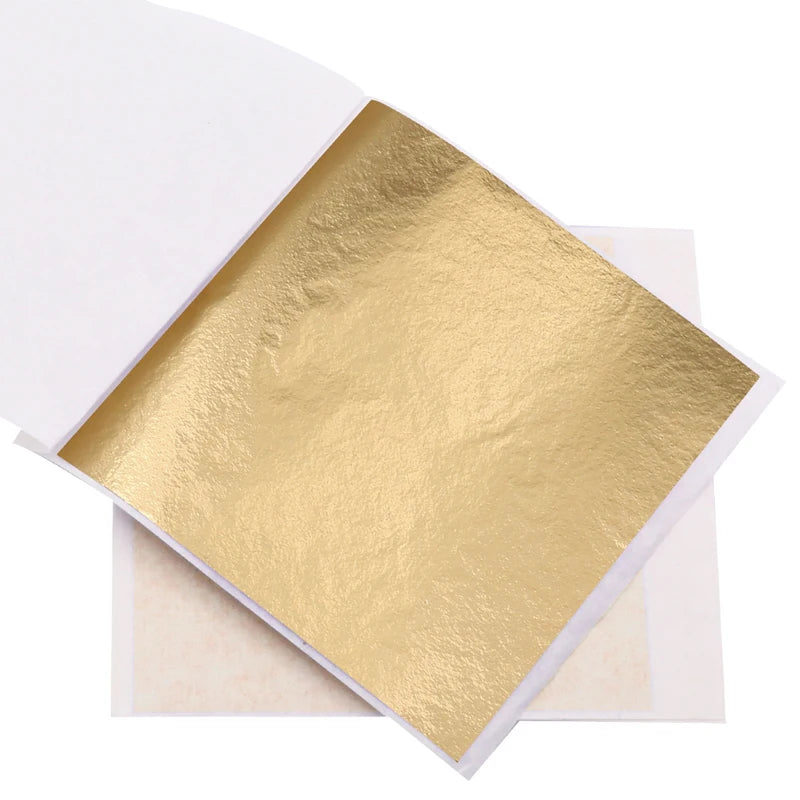 100pcs/10colors sheet  Pink Gold Leaf Imitation Sliver Foil Papers DIY Art Crafts Design packaging material Food decoration