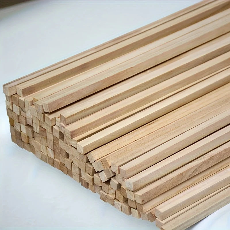 Unfinished Square Wood Dowel Rods - 20Pcs Hardwood Sticks for DIY Projects & Model Building