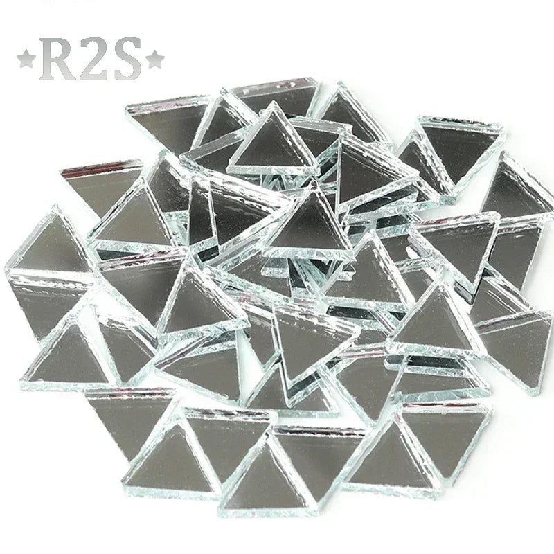 100g Glass Mirror Mosaic Tiles Bulk Diamond Shape DIY Craft Handcrafted Accessory Home Wall Artwork Decor Supplies arte