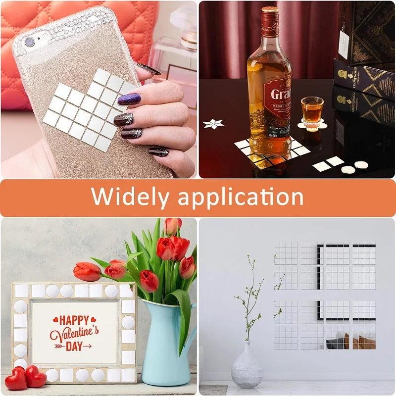 100/200/500Pcs 10x10mm/15x15mm Mini Acrylic Square Mirror Mosaic Tiles Bulk Mirror Wall Sticker For Diy Crafts Home Decoration