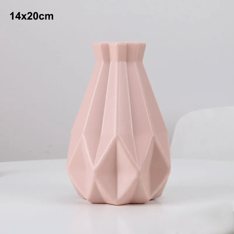 Plastic Flower Modern Vase Decoration Home Nordic Style Vase Imitation Ceramic Flower Pot Decoration Vases for Flowers