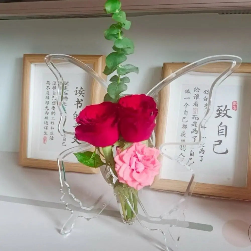 Ins Acrylic Vase Three-dimensional Minimalist Flower Vase Aesthetic Flower Holder Home Decoration