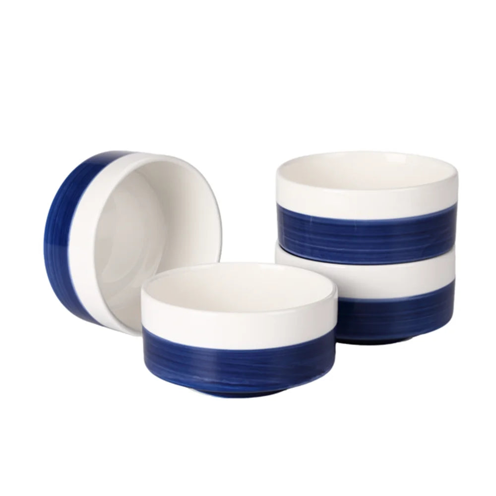 4PCS Ceramic Bowls Cereal Bowl,Soup Bowls for Kitchen Ramen Bowl Microwave Safe for Oatmeal Fruit Salad and Rice Bowl