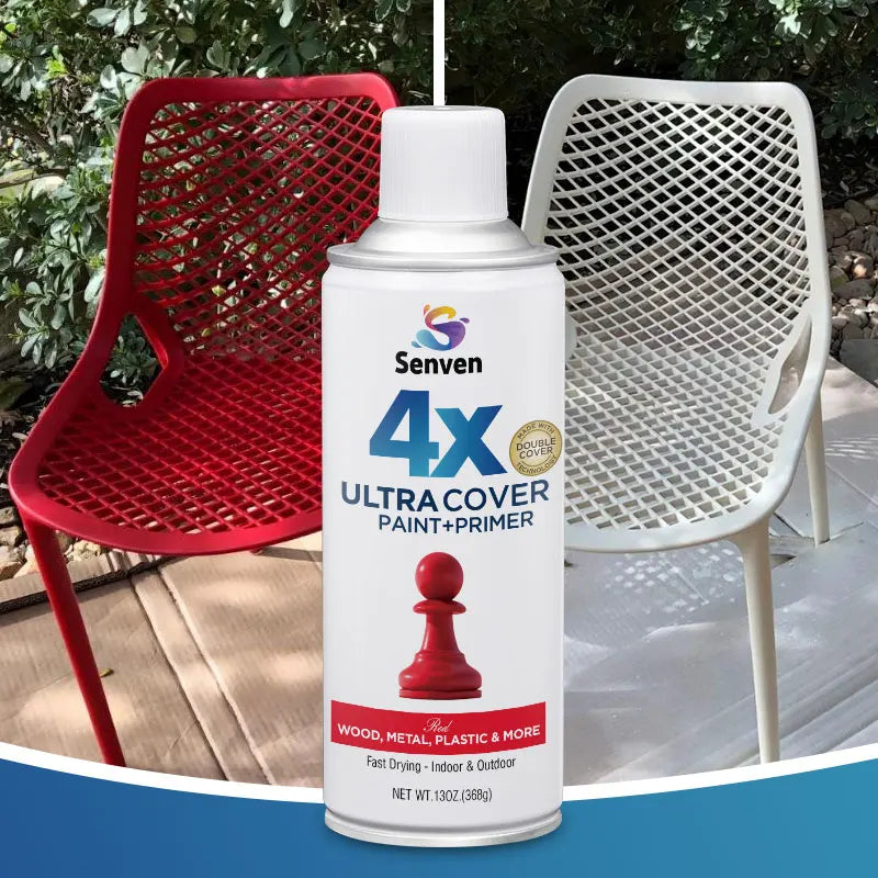 Senven 2 Packs of 26OZ Multi-sided Red Spray Paint Sets Paint + Primer 5 Times Stronger Adhesion Anti-rust Odorless Formula