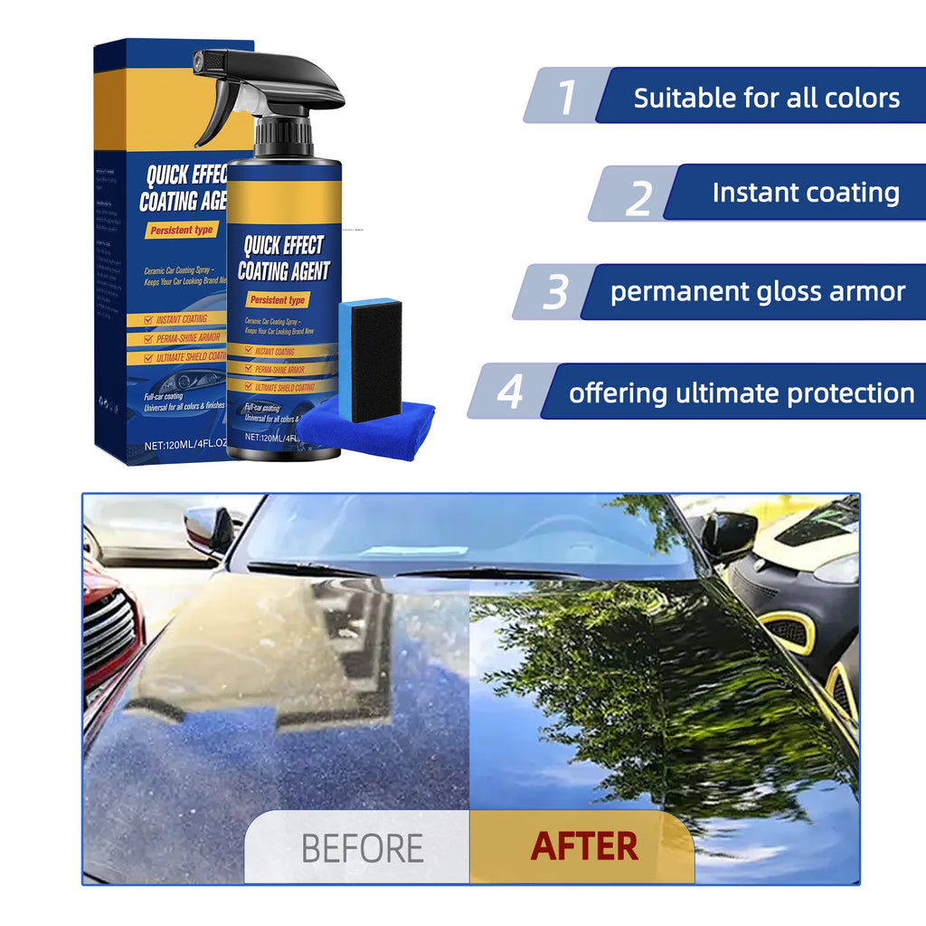 Car Coating Spray,Quick Effect Coating Agent,Car Scratch Wax Polish Spray Liquid
