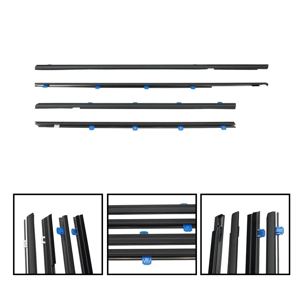 4Pcs For Honda Civic 2012-2015 Windows Rubber Weatherstrip Waterproof Pressure Strip Sealing Belt Moulding Trim 72410TR0A01 