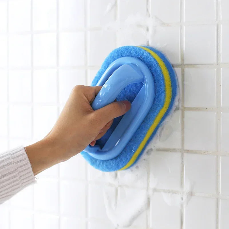 1pc Kitchen Sponge Wipe Thickening Cleaning Brush with Handle  Bathroom Tile Bathtub Cleaning Sponge Cleaning Supplies Cleaner