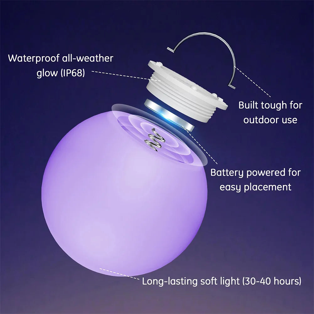 LED Glowing Ball Night Light Remote Control Outdoor LED Garden Ball Light Swimming Pool Luminous Ball for Garden Yard Pool Decor