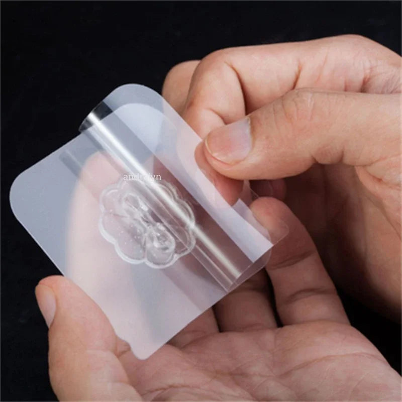 50PCS/100pcs  No Drill Wall Hooks – Heavy Duty 15lb Transparent Adhesive Hooks, Waterproof for Dorm Bathroom & Kitchen