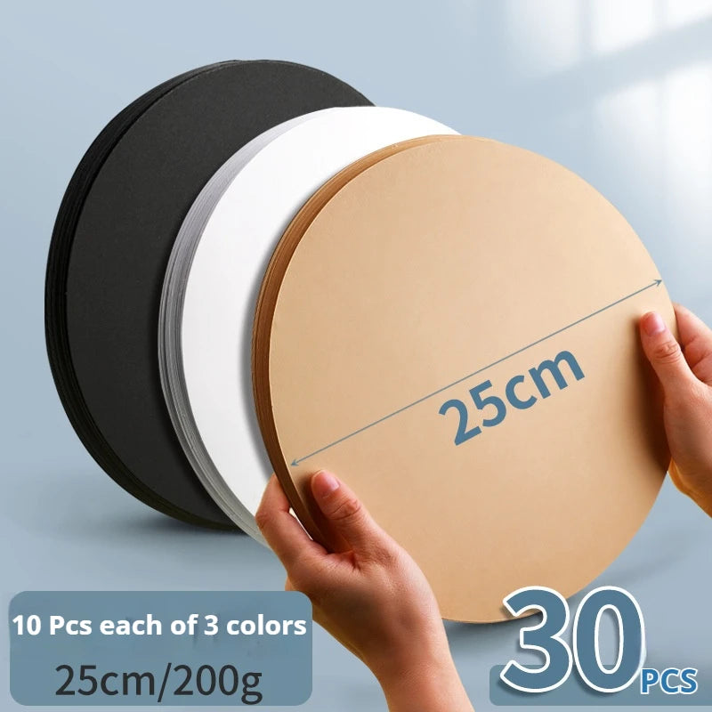25/29/36 cm Colored Cardstock 200g Round Blank Cardboard Cardstock Sketch Paper for DIY Craft Papercraft Scrapbook Paper Album