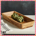 Natural Finish Acacia Wood Oval Bowl | For Serving Salad, Fruit, Bread, Dining Table Centerpiece & Kitchen Use