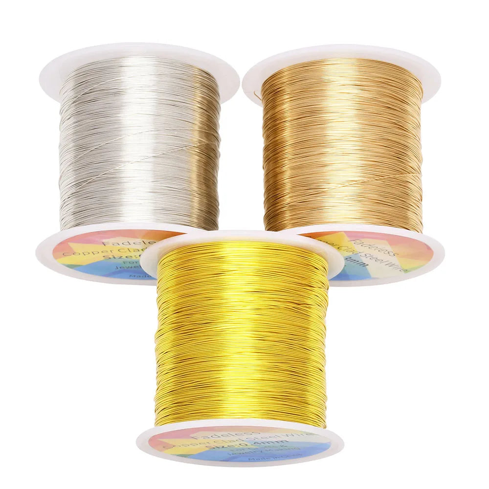 100m/328ft Fadeless Copper Clad Steel Wire Bendable Metal Sculpting Wire for Craft Floral Jewelry Making 0.3/0.4mm 2030