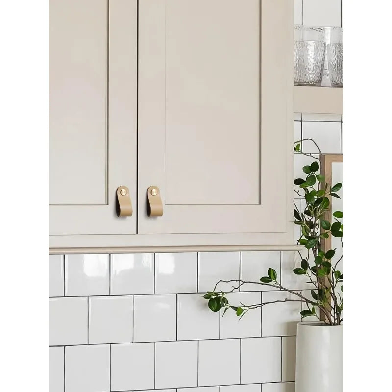 Leather Drawer Pulls  Leather Handles Cabinet Knobs for Kitchen Cabinet Drawers Bathroom Dressers