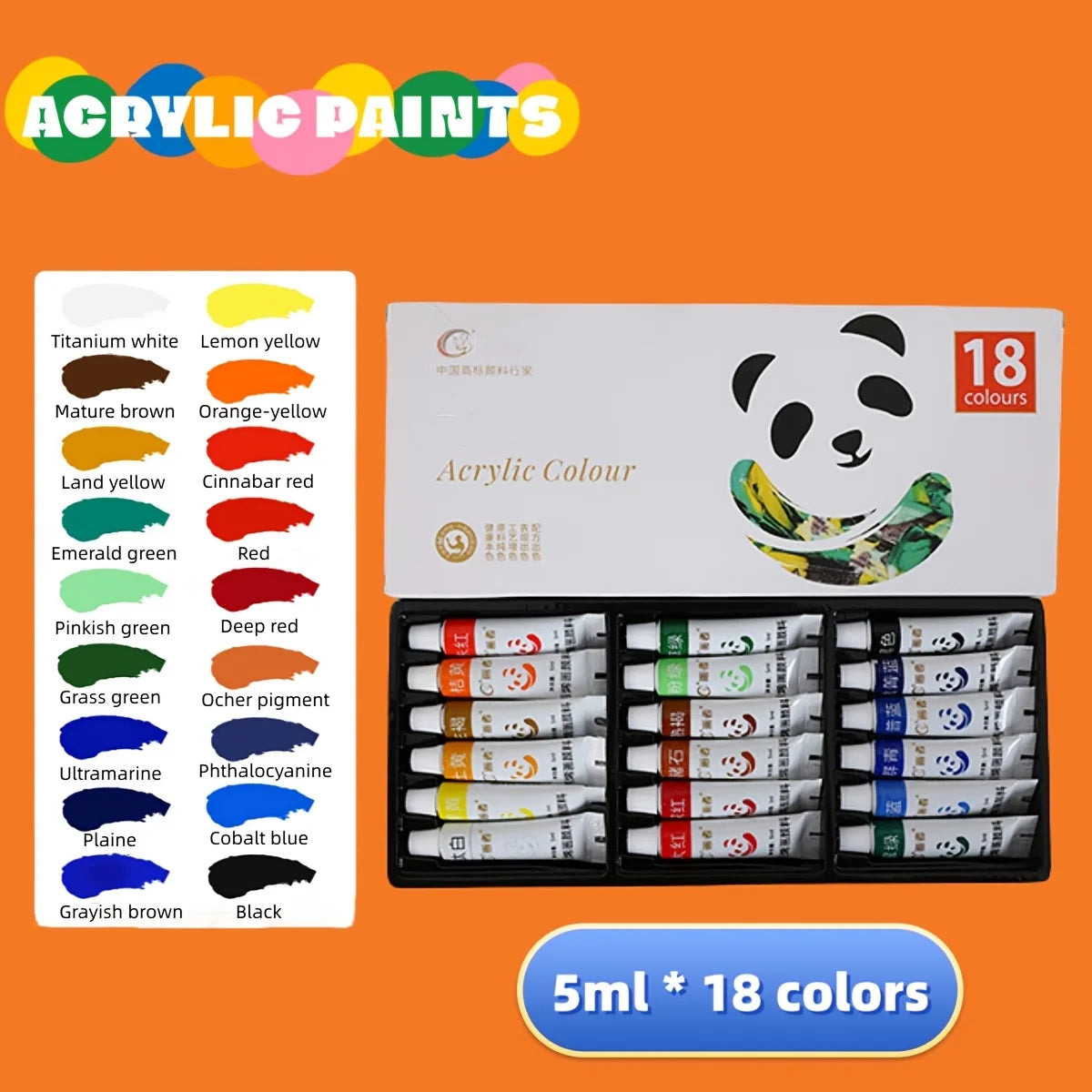 12/18/24 Colours Acrylic Paint Set Waterproof Painting Colour Multicolour Acrylics Pigments DIY Hand Painted Glass Paint Set