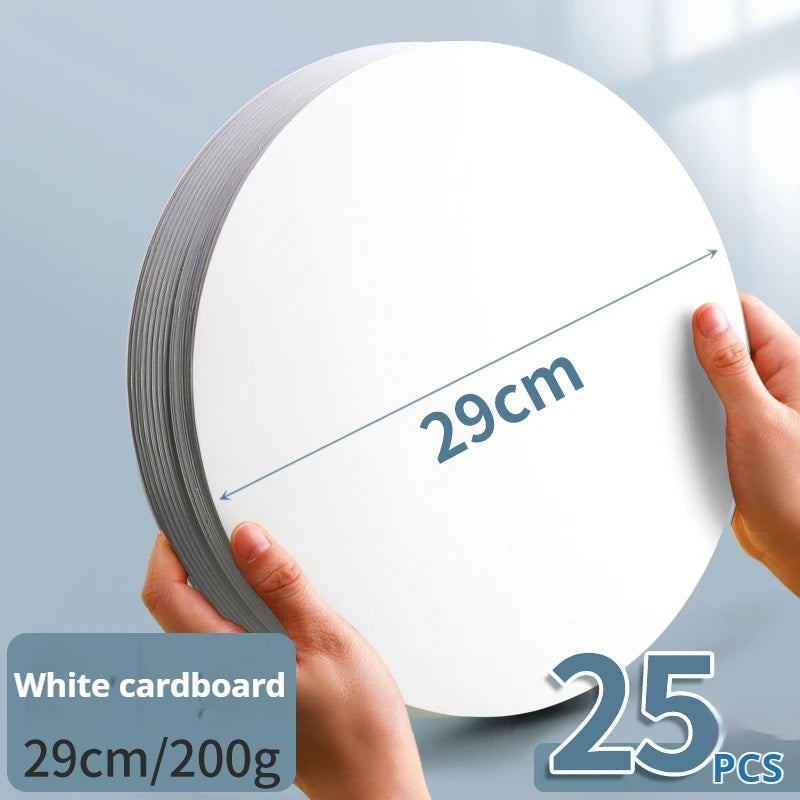 25/29/36 cm Colored Cardstock 200g Round Blank Cardboard Cardstock Sketch Paper for DIY Craft Papercraft Scrapbook Paper Album