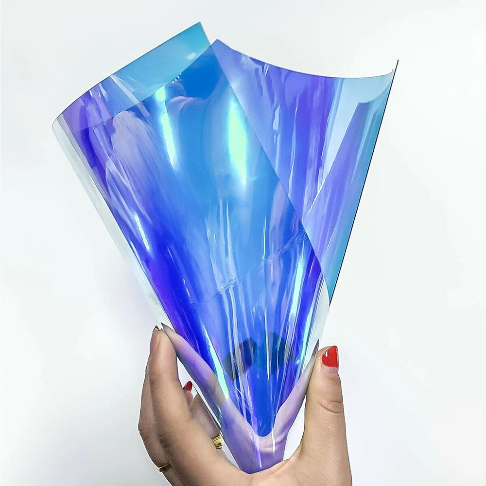 Clear Transparent PVC Holographic DIY Crafts Multicolor Fabric Vinyl Film PVC Fabric Sewing Accessories Handcrafted