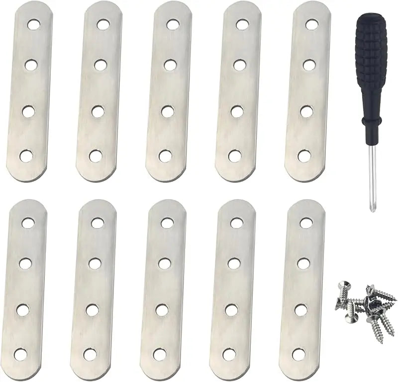 5 Pcs Stainless Steel Flat Metal Fixing Corner Brace Bracket, (Silver)16size for Furniture, Wood, Shelves, Cabinet