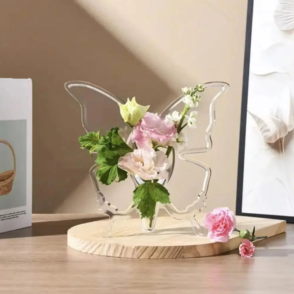 Ins Acrylic Vase Three-dimensional Minimalist Flower Vase Aesthetic Flower Holder Home Decoration
