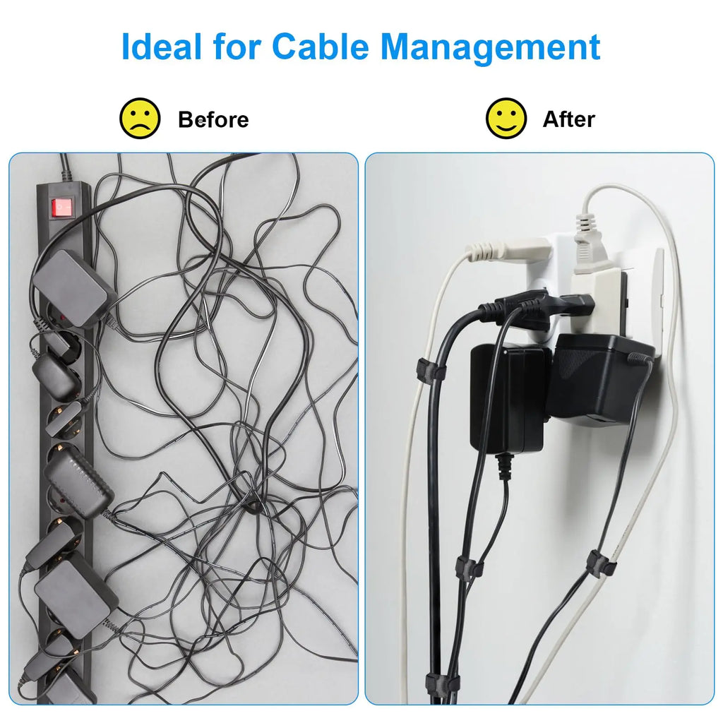 100pcs 100 reusable cable organizer ties, mouse headphone cable management nylon cable ties