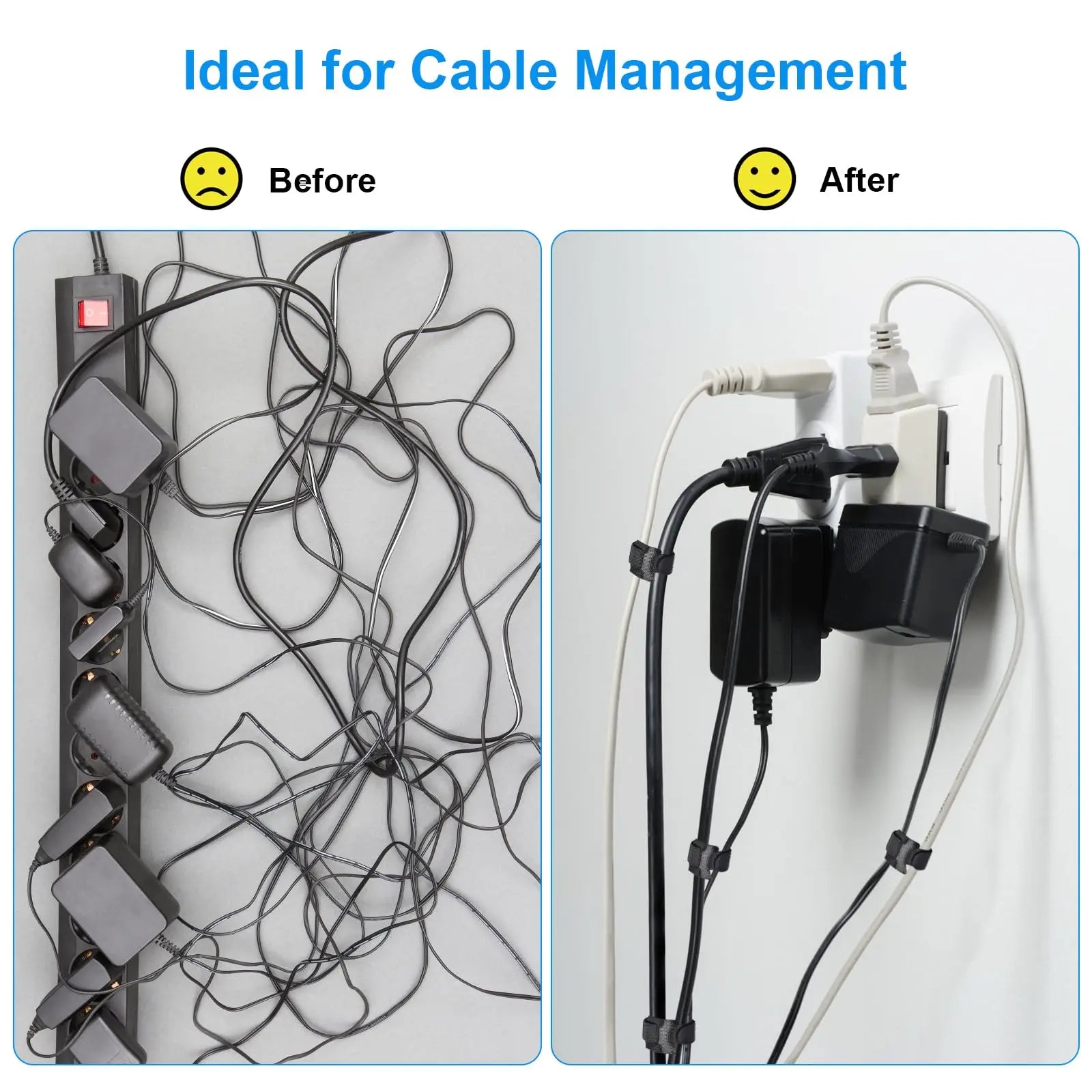 100pcs 100 reusable cable organizer ties, mouse headphone cable management nylon cable ties