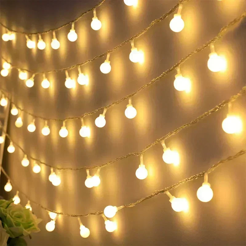 Battery Powered Led Ball String Lights Indoor Globe Fairy Light for Wedding Decorative Light String Tent Christmas Decoration