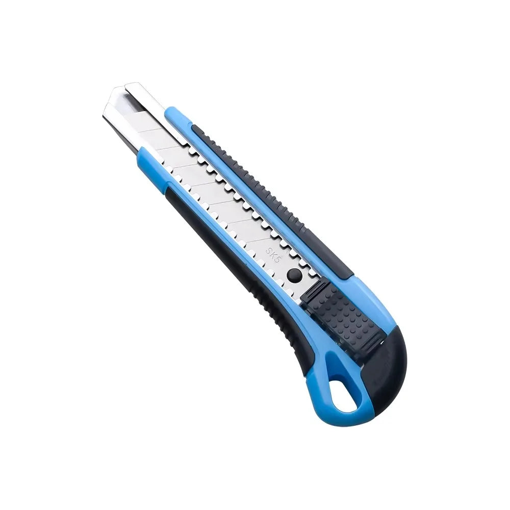 Plastic Utility Knife Stainless Steel Slot 18mm Snap off Blade Retractable Box Cutter Opener RX32144 Trimming Knife Factory Sell