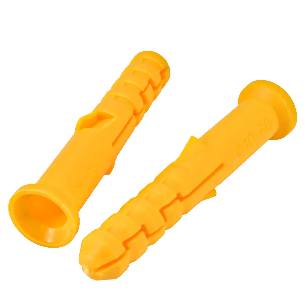25pieces Plastic Expansion Tube Ribbed Plastic Anchors M6 M8 M10 Expansion Pipe Wall Plug Frame Fixed Tube For Selftapping Screw