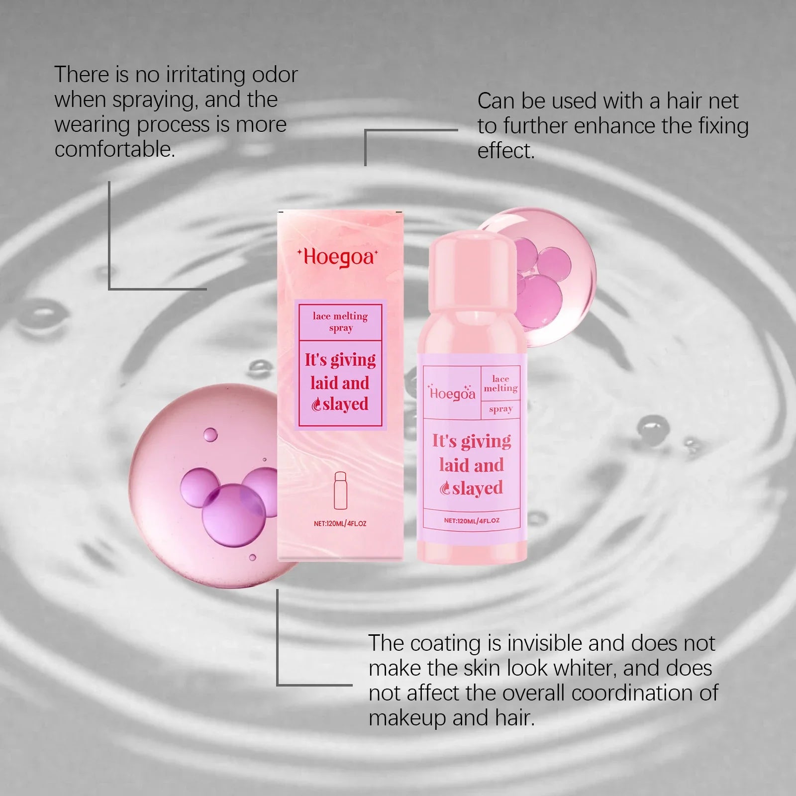 Wig Adhesive Spray Water Resistant For Lace Front Wig Gentle Formula Easy Removal Strong Invisible Waterproof Lace Glue Spray