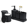 Accessories Set, 6 Piece Bathroom Set with Toothbrush Holders, Soap Dispenser, Vanity Tray, Tumbler, Cotton Swab Jars, Bathroom