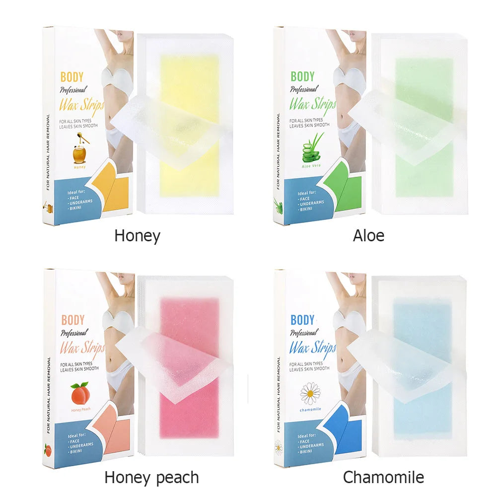 20pcs Hair Removal Wax Strips Roll Underarm Wax Strip Paper Waxing Wipe Sticker Beauty Tool for Face Body Leg Arm Hair Removal