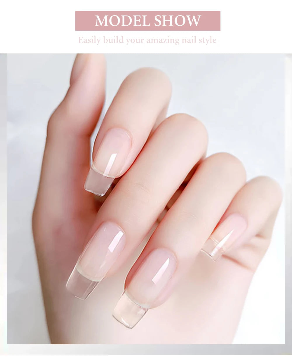PUENTE 5Pcs/Set 30ML Poly Nail Gel Fast Nails Extend Clear White Pink Colors Hema-Free Acrylic Gel Soak Off UV Builder Nail Gel
