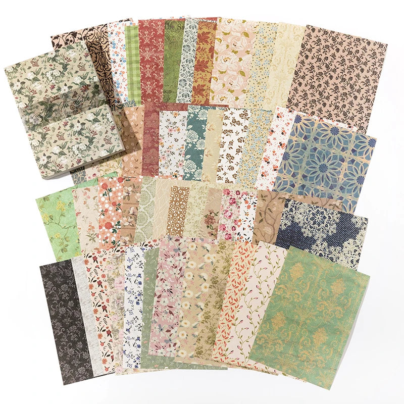100Pcs/Pack Vintage Scrapbooking Decorative Paper Material Perfect for Collage Journaling Craft Diy Supplies