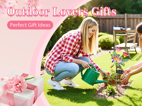 2/4 Pack Solar Lights: Realistic Lilies & Fireflies, 7 Colors for Patio/Garden/Events/Holidays, Outdoor Decor Gift
