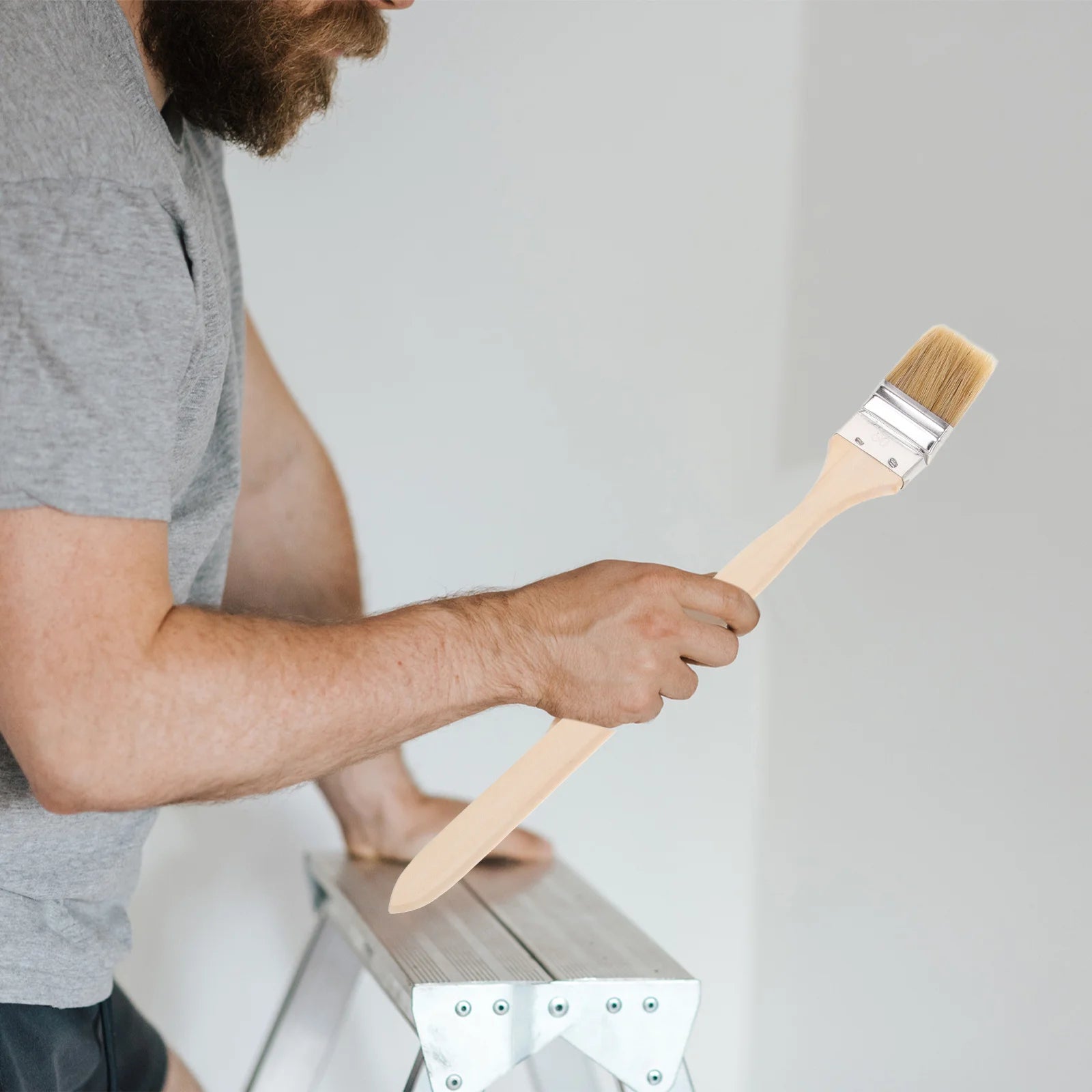 3pcs Bent Paint Brush 2.5/3.5/5 Inch Soft Bristle Wall Painting Tool For Wood Metal Furniture Reusable Paint Brushes