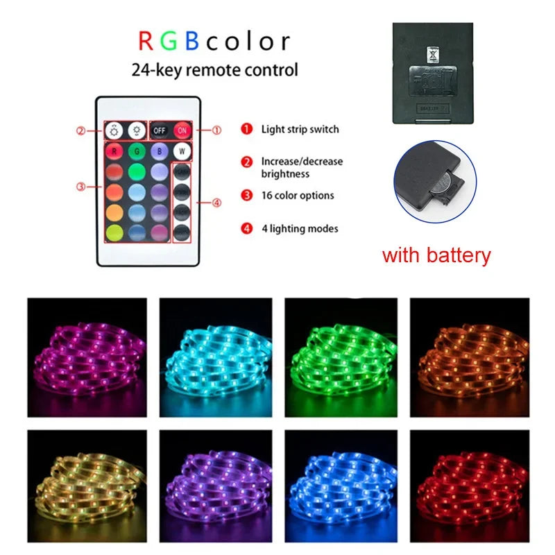 4-16ft Led Lights For Bedroom, LED Strip Lights With Remote Control RGB LED Strip, LED Lights For Room Home Party