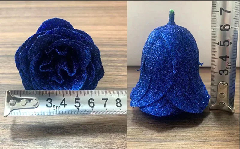 Mother's/Valentine's Day 30/50 pcs 7cm Glitter artificial flower rose girl friend wife DIY bouquet gifts for wedding Birthday