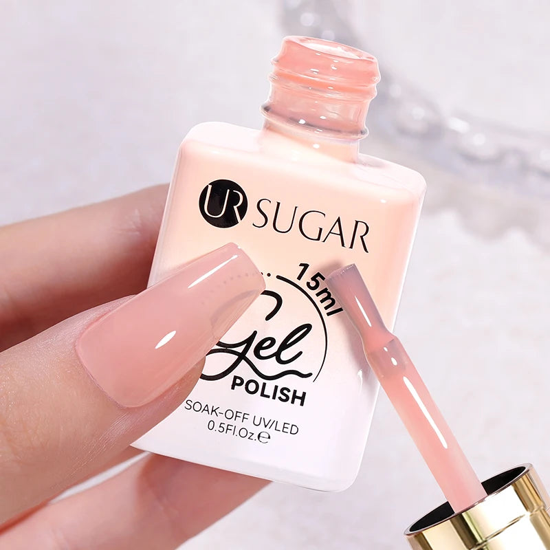UR SUGAR 6 Colors Jelly Nude Pink Gel Nail Polish Spring Summer Fall Winter Semi Permanent Soak Off UV&LED Gel Nail Art Varnish